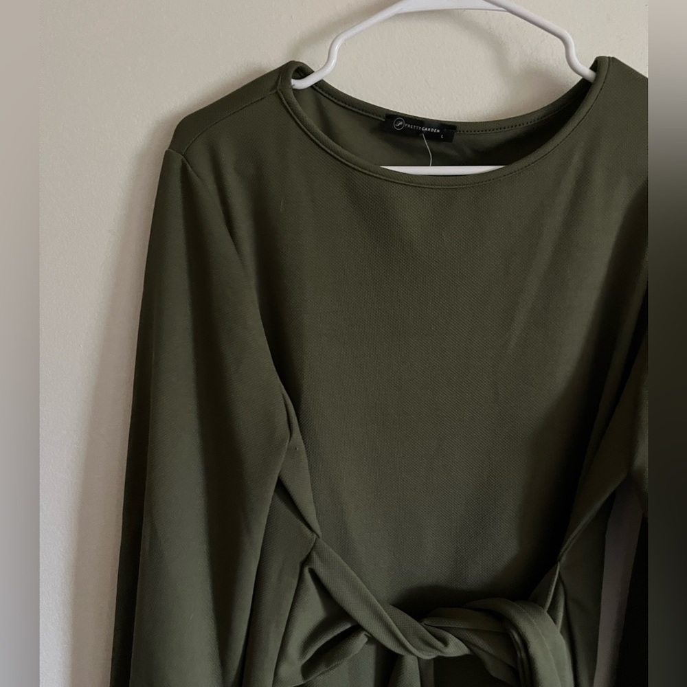 Amazon PrettyGarden Green Bow Tie dress